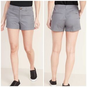Old Navy gray mid rise twill midi shorts sz 4